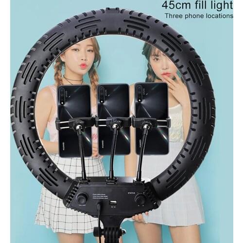 MAMEN 18 Inch Dimmable Selfie Ring Light 45cm LED Photography Lighting for Youtube Video Studio Live Photo DSLR with Tripod