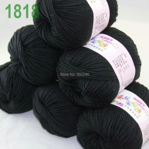 Sale Lot of 6 balls x 50g (147y) Cashmere Silk velvet Hand knitting Yarn Black 1818
