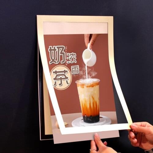 A5 Document Display Silver And Gold Self-Adhesive Fridge Magnets Photo Picture Pocket Frame Border For Refrigerator