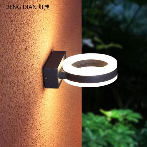 Modern round wall light LED Aluminum wall lamps up and down white Waterproof corridor porch lights hallway outdoor lighting 14W