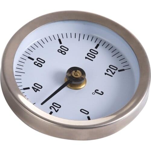 Pipe Spring Clip-on Thermometer Temperature Gauge 63mm 0/120C Thermal Pas PTSP emp Gauge With Spring For Hot Water/Heating