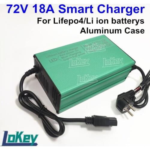 72V 18A 20S 84V 21S 88.2V lipo 24S 87.6V lifepo4 smart fast Charger for lithium li ion lifepo4 lipo battery