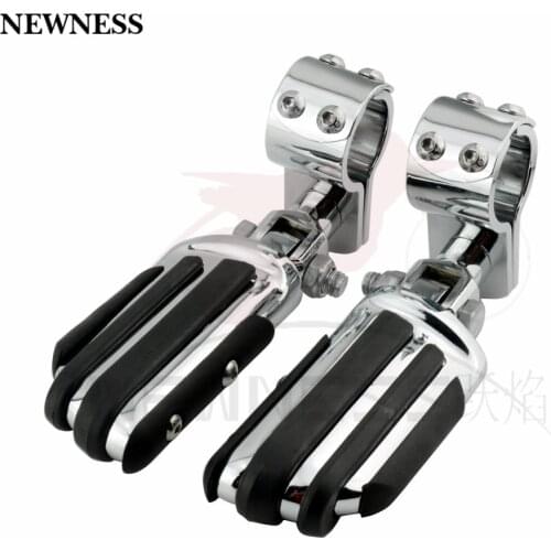 Universal 25mm 32mm 1" 1.25" Double Rubber Motorcycle Highway Crash Bar Clamp Footpeg Footrest Engine Guard Foot Peg For Harley