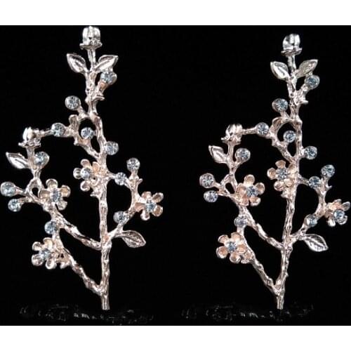 10Pcs/Lot 36*64mm Metal With Rhinestone Tree Branch Handmade Craft Jewelry Making Components Diy Hair Jewelry Accessories