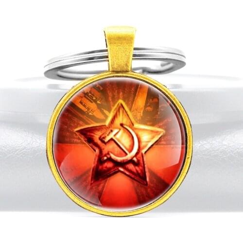 Vintage Soviet sickle hammer Pendant Key Chain Classic Men Women Key Rings Jewelry