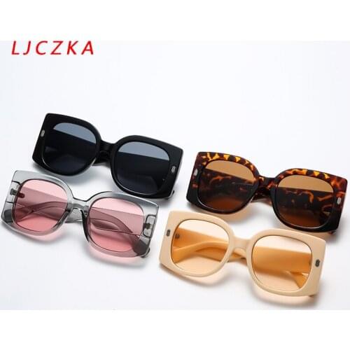 Womens Oversize Glasses 2021 Retro Sexy Square Sunglasses for Famale Luxury Brand Designer Eyewear lunette de soleil femme