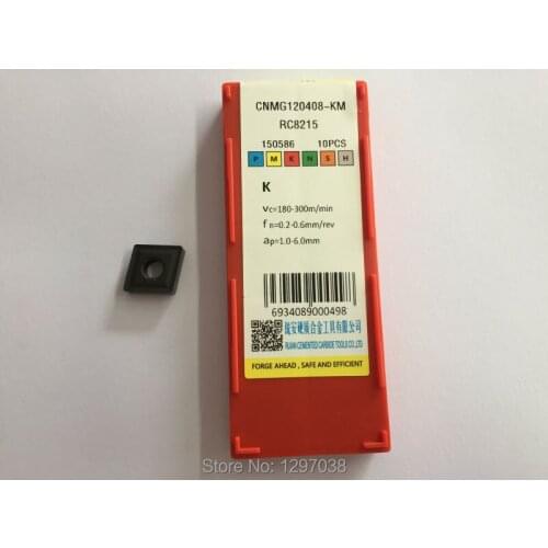 10pcs CNC carbide blade CNMG120408-KM-RC8215,apply to Cutting process for cast iron