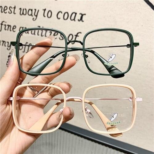 2021 Trends Office Anti Blue Light Oversized Glasses Computer Women Blue Blocking Gaming Big Size Men Eyeglasses Frame