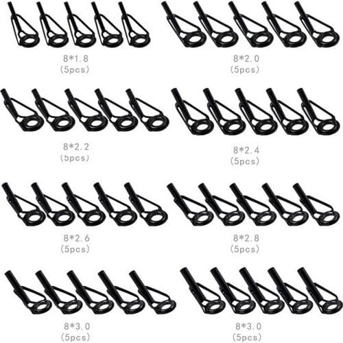 40pcs/box Fishing Rod Guide Tip Repair Kit Set DIY Rod Eye Rings Stainless Steel Frames Ceramics TS Line Guide Ring Mixed Sizes