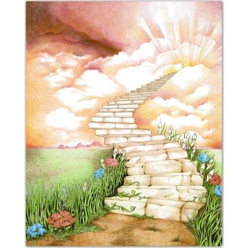5D DIY Diamond painting Cross Stitch stairway to Heaven Diamond embroidery mosaic Home Decor Gift Full Round Diamond mosaic