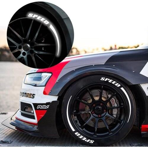 8PCS Car Tyre Lettering Stickers PVC Reflective Letterring Kit DIY 3D Tire Decals Car Tuning Letter Kit Car Tire Decoration