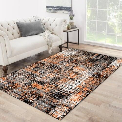 White black orange color line patterned carpet modern carpet living room bedroom rug free shipping soft textured carpet