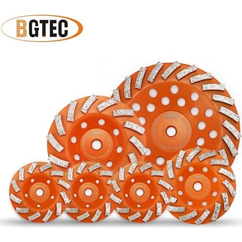 BGTEC 1pc 4'' 4.5'' 5'' 7'' Diamond Turbo Row Grinding Cup Wheel Grinding disc for concrete,Masonry, construction material