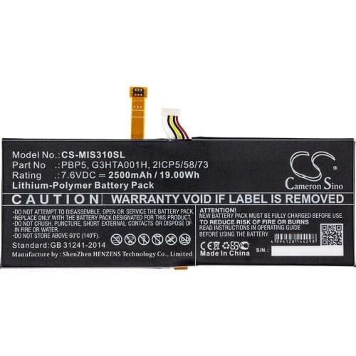 Cameron sino 2500mah battery for MICROSOFT SurfaceBook with Performance base MICROSOFT 2ICP5/58/73 G3HTA001H PBP5