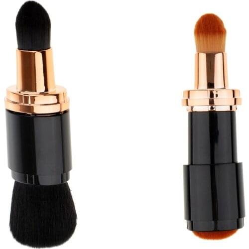 Dual Ended Loose Powder Makeup Blush Blending Brush Face Cheek Eye Cosmetics
