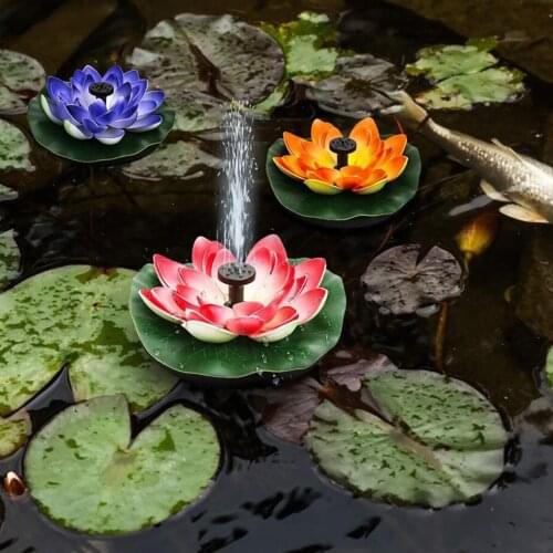Solar Lotus Fountain Pump Floating Pond Fake Lotus Spring Water Maker Fountain Multi Modes Sprayer Water Circulation Geyser Pump