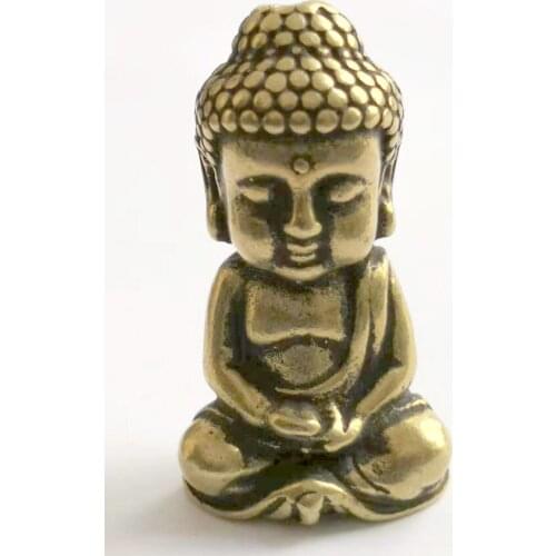 Chinese Buddhism Brass Small Shakyamuni Amitabha Buddha Statue