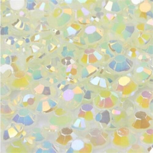 2-7MM DIY Bling Jelly Yellow AB Color Round Acrylic Rhinestones Flatback Acrylic Stone no Glue for Hand Craft Arts Decoration