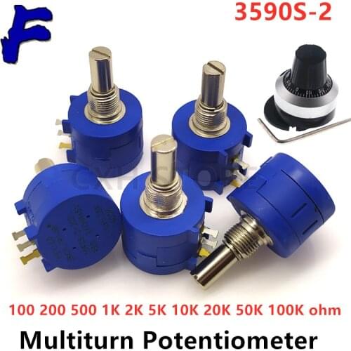 3590S-2 Multiturn Potentiometer 500 1K 2K 5K 10K 20K 50K 100K ohm Potentiometer Adjustable Resistor 3590 102 202 502 103 104