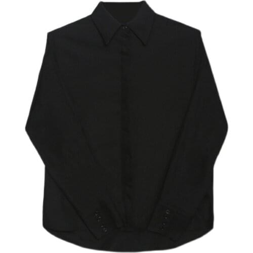 Gothic Falling Shoulder Deconstructed Casual Shirt Mens Silhouette Falling Shoulder Long Sleeve Shirt Stage Hairdresser Top