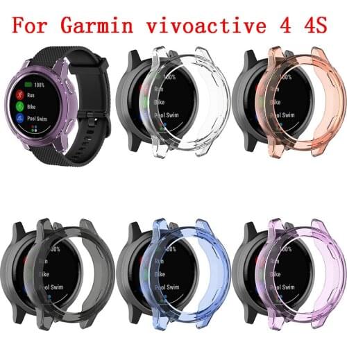 Soft TPU Protector Silicone Full Case Cover For Garmin vivoactive 4 4S Smart watch accessories Protective Shell vivoactive #1031