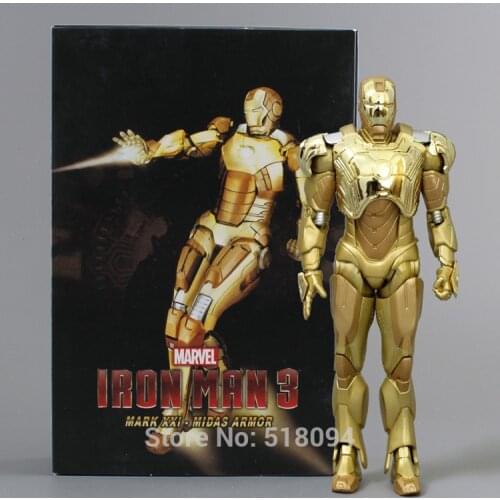 New Arrival Super Hero Iron Man Mark XXI Golden Armor Action Figure NECA