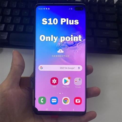 Single sale Original used For Samsung Galaxy S10 Plus LCD G975 G975F Display Touch Screen Digitizer Assembly No Frame