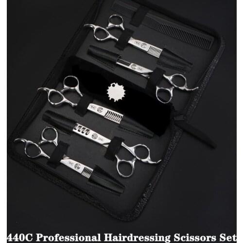 6'' JP 440c Professional Hairdresser Scissors Set Salon Hairdresser Tools Hair Razor Stainless Steel Barber Thinning Scissors