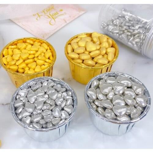 20g Edible Heart Shape Silver Pearl Sugar Fondant DIY Cake Baking Sprinkles Silver Love Wedding Cake Decoration Free Shipping