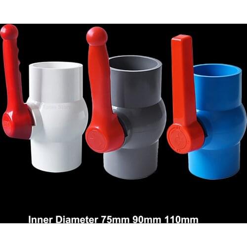 PVC Pipe Ball Valve ID 75 90 110mm Socket Quick Valve Garden Irrigation Aquarium Fish Tank Water Pipe Connector Fittings