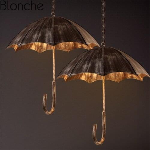 Nordic Retro Pendant Lights Industrial Umbrella Hanging Lamp for Dining Room Bar Cafe Art Decor Light Fixtures Vintage Luminaire