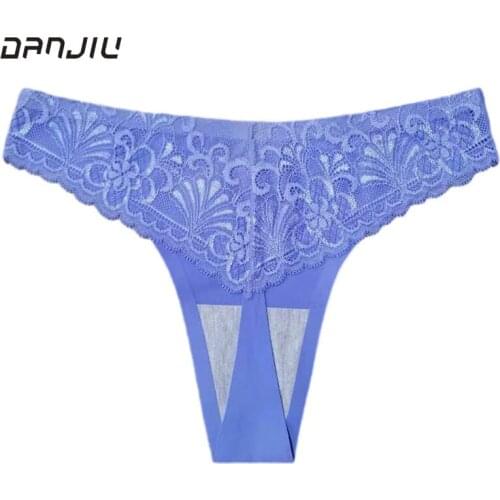 Women Ice Silk Sexy Lace Soft G-String 3XL Large Size Seamless Female Low Waist Thongs High Elasticity T-Back Underwear Panties