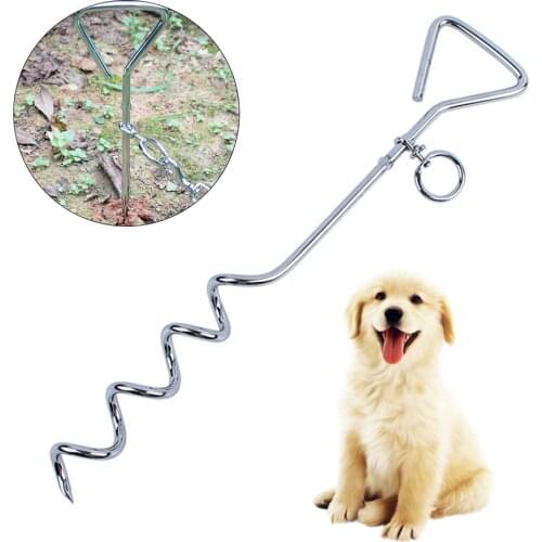 Heavy Duty Dog Puppy Tie Out Stake Pet Leash Anchor Stake for Outdoors Yard Camping