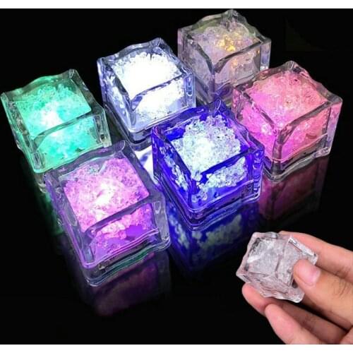 Luminous Ice Cubes Night Light LED Flashing Touch Sensor Liquid Induction Lamp Atmosphere Decoration Lights Holiday Gift