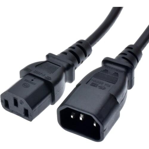 IEC 320 3-Pin C14 To C13 Power cord Female to Male Power Extension Cord Lead Cable 0.3M/0.5M/1M/2M/3M