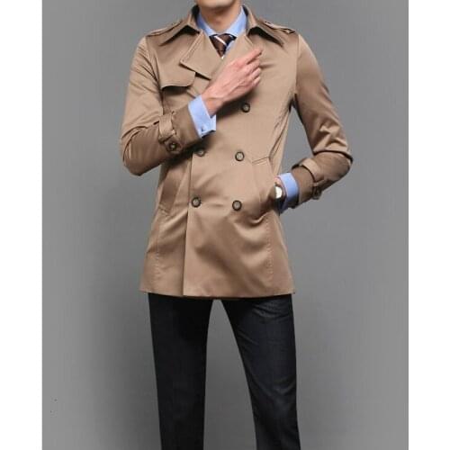 Khaki trench coat mens double breasted clothes black blue fashion spring autumn slim mens jackets british style big size S- 9XL