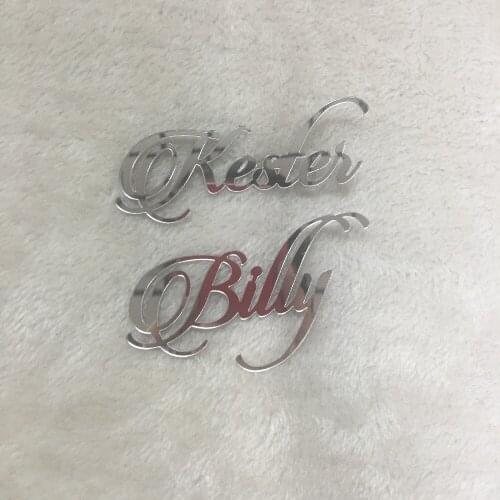 Wedding and party decoration hanging wall laser cut mirror acrylic names with customize size