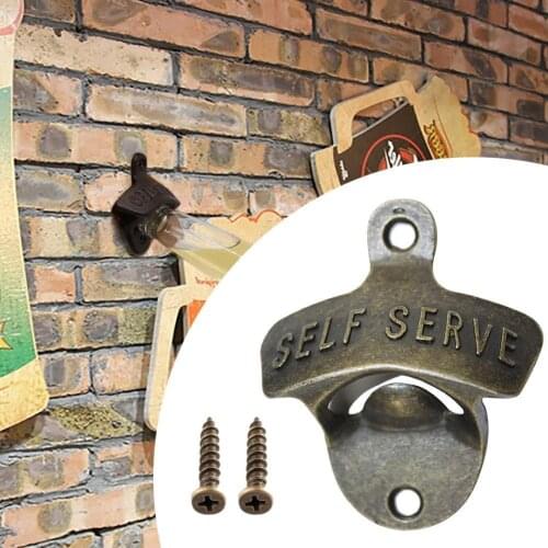 Vintage Wall Mount Beer Bottle Opener Antique Style Cola Soda Glass Cap Opener Kitchen Bar Drinkware Supplies Accessories
