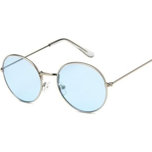Vintage Oval Sunglasses Women Classic Brand Designer Mirror Sun Glasses Male Female Metal Frame Transparent Ocean Oculos De Sol
