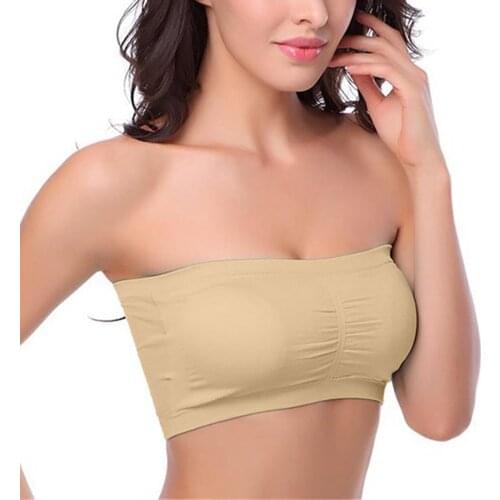 Womens One-Piece Bra Sexy Bralette Underwear Strapless Polishing Lingerie Push Up Crop Top Solid Color Bandeau top debardeur d4