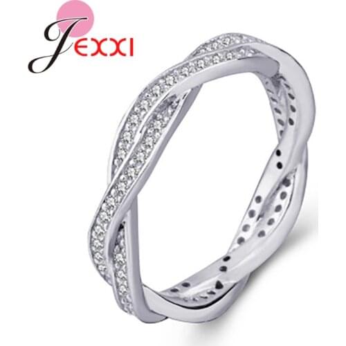 Genuine 925 Sterling Silver Gift Winding Finger Rings For Women Vintage Retro Rings Band Silver Fine Jewelry 2 Colors For Choice