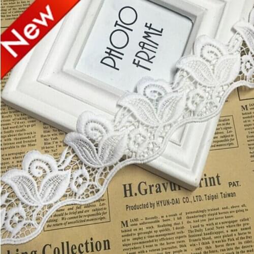5 Meters 4.5cm Clothes White Rose Lace Trim DIY Sewing/Garment Accessories Lace Fabric