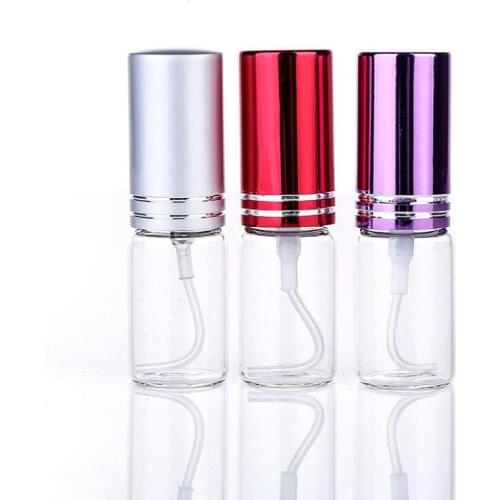5ml Portable Transparent Glass Refillable Empty Spray Perfume Bottle With Aluminum Atomizer Container LX3058