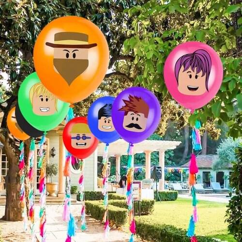 Kids Birthady Party Ballons Robloxs Party Supplies Game Aluminum Film Ballon Cartoon Printed Round Latex Ballons DIY Decoration