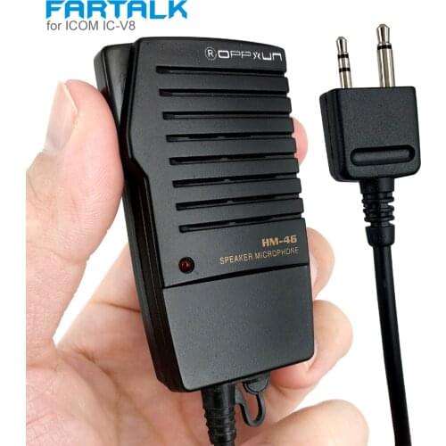 Speaker Mic Microphone for ICOM IC-V8 V82 V85 IC-T2H T8A 2AT E90 W32A IC-T2H IC-T7H Walkie Talkie Two Way Radio HM-46