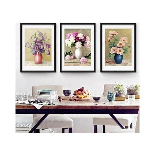 Elegant painting Nordic Girls Room Decor Hand Drawn Decorative Picture Watercolor Flower Wall Art Canvas Painting for Kitchen