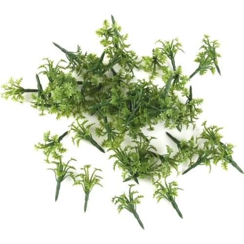 50pcs Green Model Trees Bushes 4.5cm, O Scale Fake Tree for Diorama Scene, Projects, , Wargame Scenery Building
