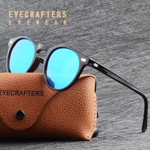 TR90 Lightweight Coating Mirrored Sun Glasses Men Women Classic Vintage Retro Polarized Sunglasses Round Sunglasses Eyewear