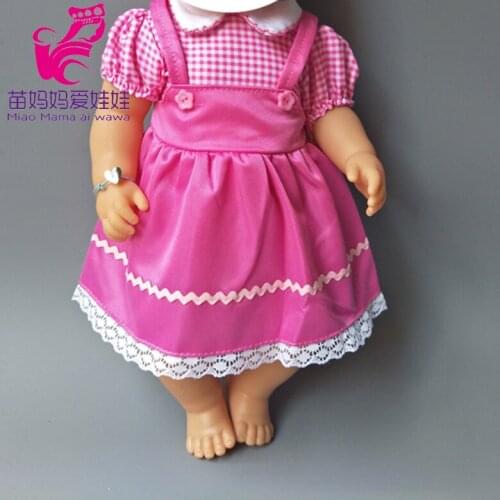 Cute Princess Rose Pink Lattice Dress for Baby Boy New Born Doll