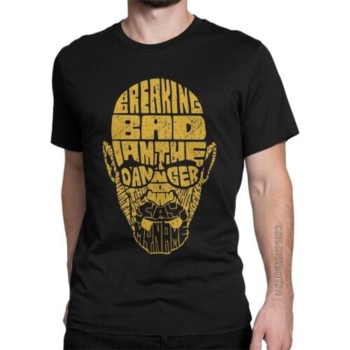 Vintage Breaking Bad T-Shirt Men O Neck Pure Cotton T Shirts Heisenberg I Am The Danger Classic Tee Shirt Summer Clothes